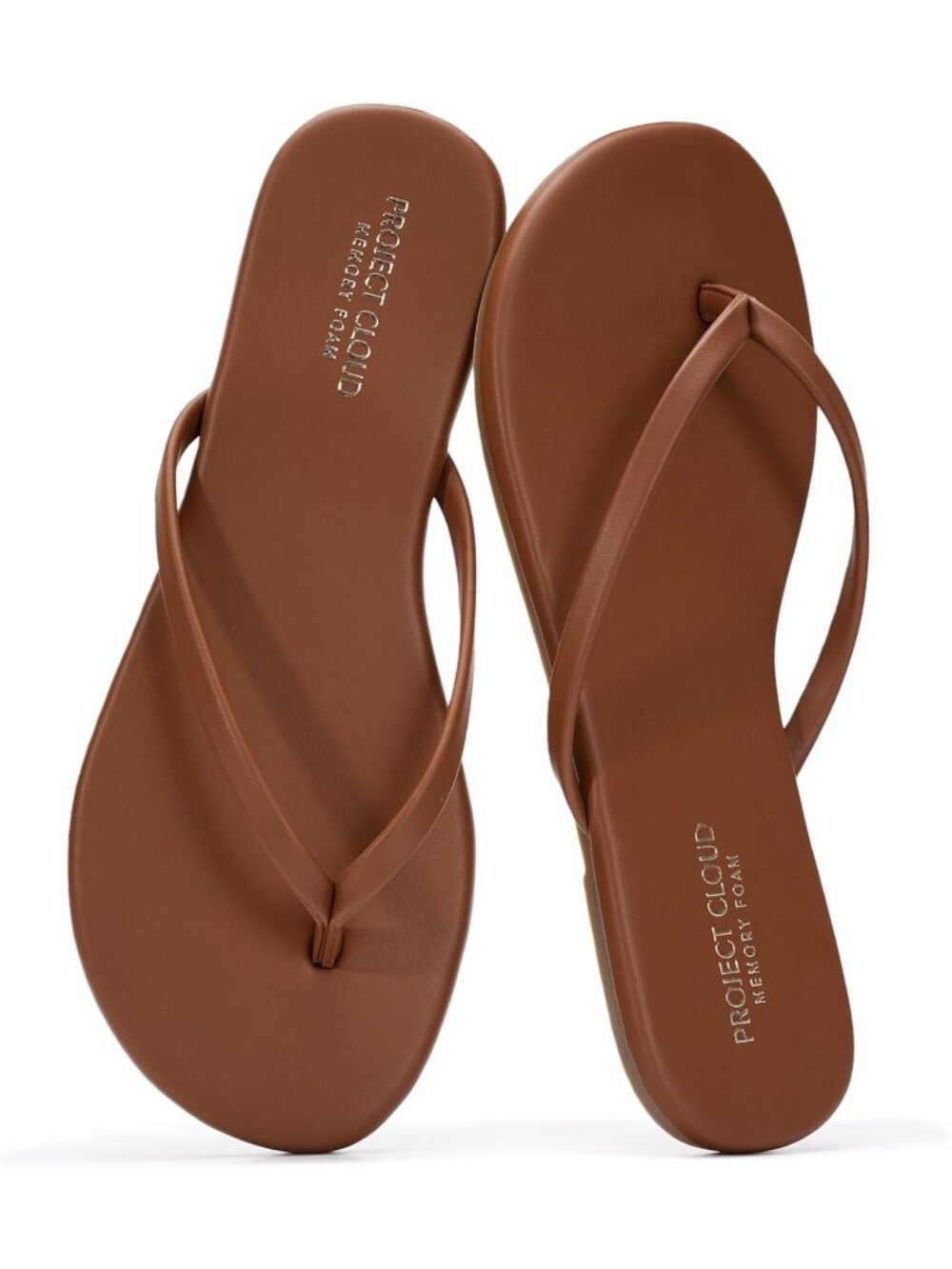 Women's Whiskey Comfort Memory Foam Insole Non-Slip Flip Flop Flat Sandal Shoes